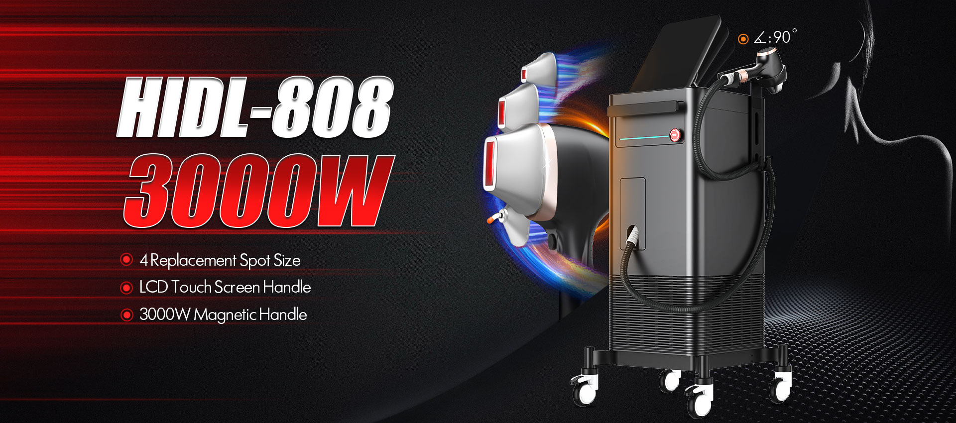 3000W high power 808nm diode laser hair removal machine 